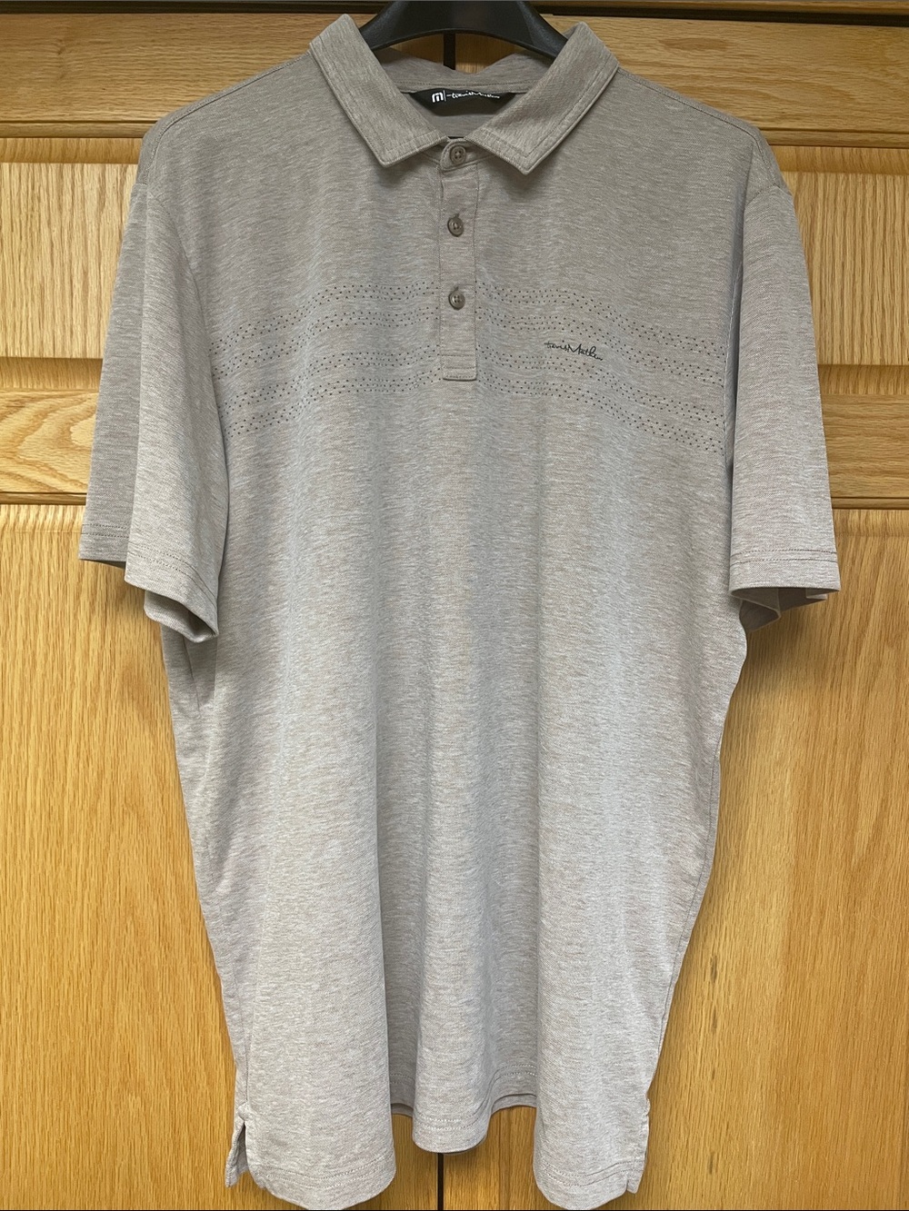 Travis Mathew Light Brown Men's Short-Sleeve Polo - Size XXL